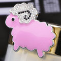 Bling Sheep Alloy Crystal Rhinestone DIY Phone Case Cover Deco Kit - Pink