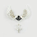Bling Angel wings Alloy Crystal Rhinestone DIY Phone Case Cover Deco Den Kit 44*31mm - Silver