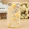 Bling Crystal Yellow resin Flower DIY Cell Phone Case shell Cover Deco Den Kit