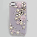 Bling Crystal purple resin Flower DIY Cell Phone Case shell Cover Deco Den Kit