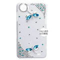 Dragonfly Bling Crystal Case Rhinestone Cover shell for OPPO finder X907 - Blue
