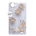 Flowers Bling Crystal Case Rhinestone Cover shell for OPPO finder X907 - Gold