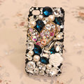 Luxury Heart Alloy Bling Crystal DIY Cell Phone Case shell Cover Deco Den Kit