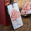 Colored tree Painting Cover Matte Hard Case Skin for OPPO X909 Find 5 - White
