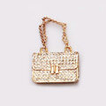 Diamond Handbag Crystal Alloy Metal DIY Phone Case Cover Deco Kit - Gold