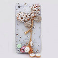 Dragonfly Bling Crystal Case Rhinestone Cover shell for iPhone 4G 4S - White
