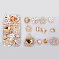 Flowers Alloy Bling Bag Crystal DIY Cell Phone Case shell Cover Deco Den Kits