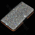 Luxury Bling Holster Cover Crystal Leather Case for Samsung N7100 GALAXY Note2 - White
