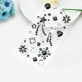 Black Star Flower Crystal Bling Rhinestone mobile phone DIY Craft Jewelry Stickers