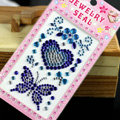 Blue Butterfly Love Crystal Bling Rhinestones mobile phone DIY Craft Jewelry Stickers