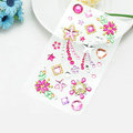 Pink Star Flower Crystal Bling Rhinestone mobile phone DIY Craft Jewelry Stickers