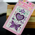 Purple Butterfly Love Crystal Bling Rhinestones mobile phone DIY Craft Jewelry Stickers
