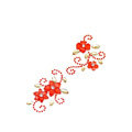Red Flower Crystal Bling Rhinestone mobile phone DIY Craft Jewelry Stickers