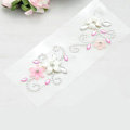 White Pink Flower Crystal Bling Rhinestone mobile phone DIY Craft Jewelry Stickers