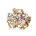 Hair Jewelry Crystal Rhinestone Bowknot Metal Hair Clip Claw Clamp - Multicolor