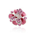 Sparkly Crystal Flower Metal Rhinestone Hair Clip Claw Clamp - Pink