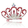 Alloy Crown Bride Hair Accessories Crystal Rhinestone Hair Pin Clip Combs - Pink