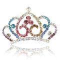 Crown Alloy Bride Hair Accessories Crystal Rhinestone Hair Pin Clip Combs - Multicolor