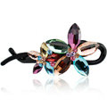 Diamond Crystal Flower Twist Hair Clip Slide Clamp Hair Accessories - Multicolor