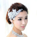 Wedding Bride Jewelry Crystal Lace Simple Headband Headpiece Flower Hair Accessories