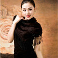 Autumn and Winter Mink Cashmere wool Scarf Shawl Woman Neck Wrap tippet - Black