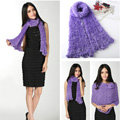 Fashion Women soft feather yarn knitted scarf shawls warm Neck Wrap tippet - Purple
