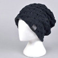 Fashion autumn winter wool hat women or man warm casual knitted caps - Dark Blue