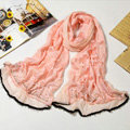 Fashion grid long scarf shawl women warm cotton silk diamond wrap scarves - Pink