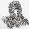 Fashion long soft animal print shawl scarf women warm silk leopard chiffon scarves - Grey