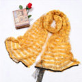 Fashion organza long scarf shawl women warm silk diamond wrap scarves - Yellow
