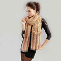 High-end Fashion long flower scarf shawl women warm lace mink wrap scarves - Khaki