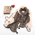High-end Fashion long scarf shawl women warm lace chiffon wrap scarves - Beige