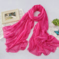 High-end fashion women big long embroidery chiffon silk scarf shawl wrap - Rose