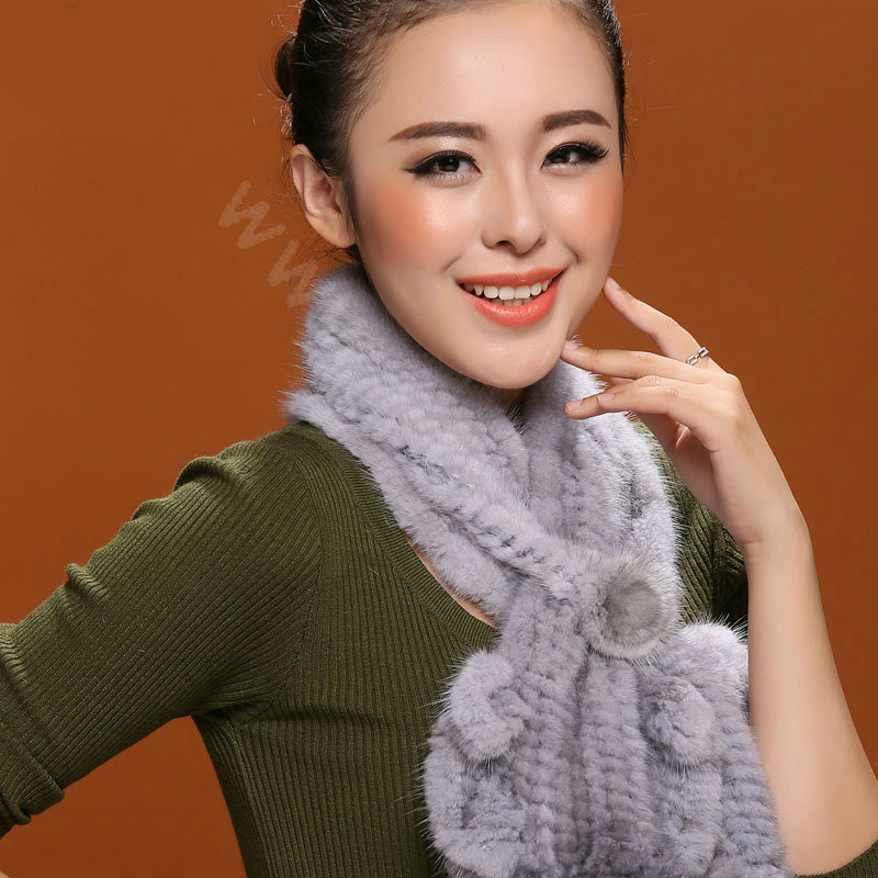 Buy Wholesale Knitted Mink fur scarf women winter warm female Flower ...