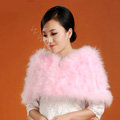 Ostrich wool fur scarf shawls vogue women bridal tippet winter warm neck wraps - Pink