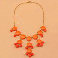 High-end fashion women choker sweet exaggeration luxury candy bib necklace - Orange