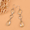 Luxury fashion Women Crystal Dangle Diamond Earrings Silver - White