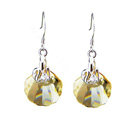 Luxury crystal diamond 925 sterling silver elegant simple dangle earrings - Champagne