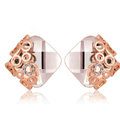 Luxury crystal diamond exaggerating rhombus gem stud earrings 18k rose gold plated