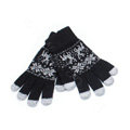 Allfond genuine knitting woolen touch screen gloves winter warm unisex deer gloves - Black