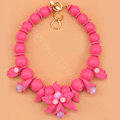 Luxury Fashion Women Exaggeration Choker Crystal Flower Sweet Bib Necklace Jewelry - Pink