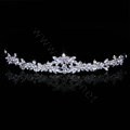 Hot Sell Bride White Flower Rhinestone Crystal Bridal Hair Crowns Tiaras Wedding Accessories