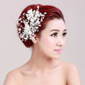 Luxury Bride Jewelry Pearl Crystal Bead Flower Bridal Hair Headband Comb Wedding Accessories