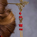 Classic Bride Butterfly Rhinestone Tassel Hair Pin Cheongsam Wedding Bridal Hair Clasp Accessories