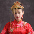 Elegant Bride Chinese style Costume Tassel Phoenix Coronet Cheongsam Wedding jewelry Bridal Hair Accessories