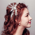Luxury Crystal Pearl Bridal Hairwear Jewelry Wedding Dress Bride Headband Hair Ribbon Accessories