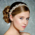 Luxury Rhinestone Lace Hairwear Ribbon Wedding Bride Headband Bridal Hair Accessories