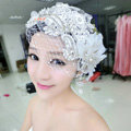 Luxury Rhinestone Mesh Lace Flower Hairwear Wedding Bride Headband Bridal Hair Accessories