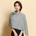 Classic Solid Color Long Wool Shawls Berber Fleece Scarf Women Winter Thicken Tassels Cape - Gray