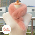 Luxury Classic Short Fox Fur Scarf Women Winter Warm Neck Wrap Fox Fur Collar - Skin Red